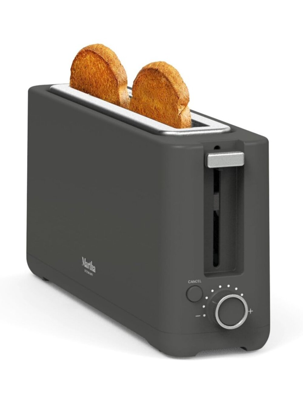 2 Slice Caviar Gray Extra Wide Removable Crumb Tray Slot Stainless Steel Toaster
